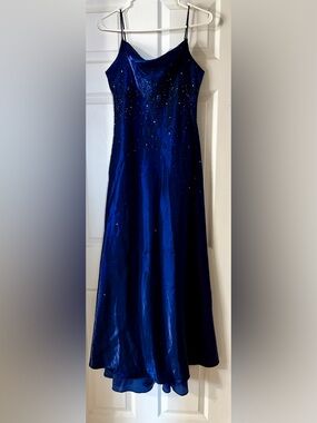 Elegant Royal Blue Evening Gown with Sparkle. Morgan and Co.